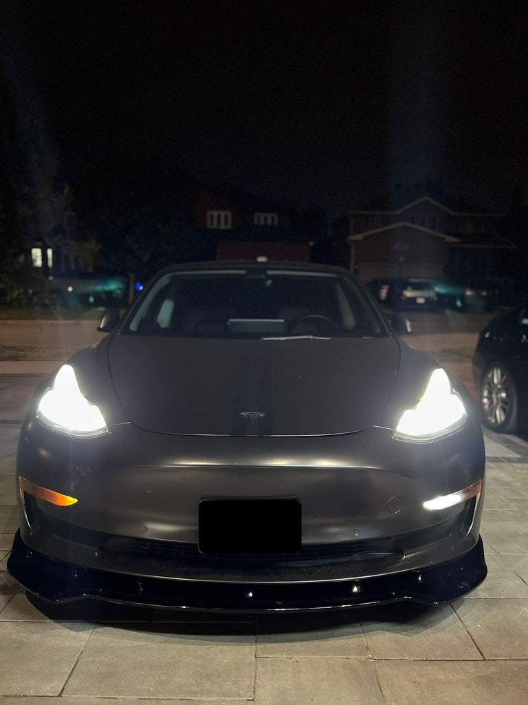 Tesla Model 3 Front Lip Gloss Black Front Center Low