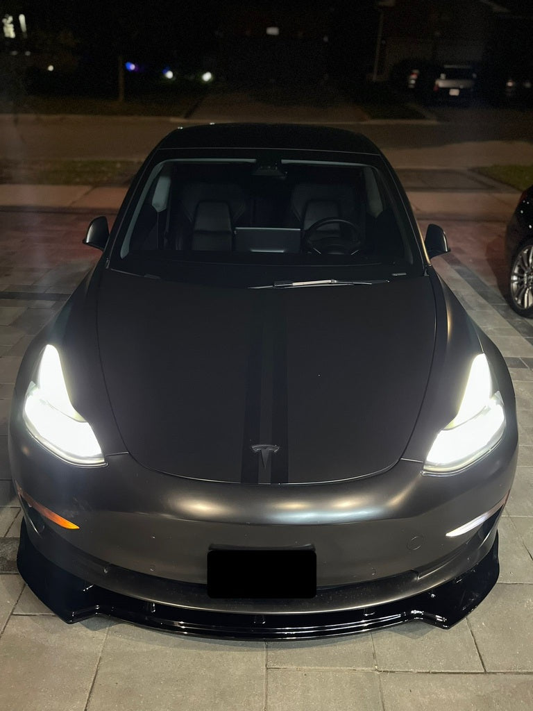 2017-2023 Tesla Model 3 Front Lip Gloss Black Front Center