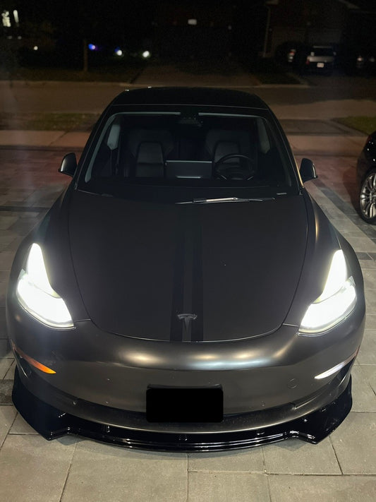 Tesla Model 3 Front Lip Gloss Black Front Center
