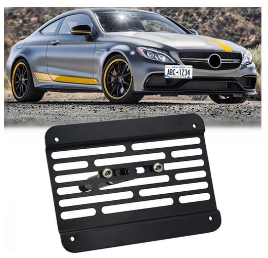 2008-2025 mercedes benz front license plate relocation kit tow hook mount relocator