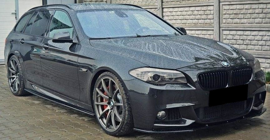 2011-2016 BMW 5 Series F10 M Performance Style Side Skirt Extensions Gloss Black Front Left