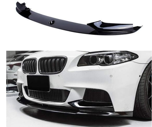 2011-2016 bmw 5 series f10 (528i/535i/550i) m sport m performance style front bumper lip splitter spoiler gloss black