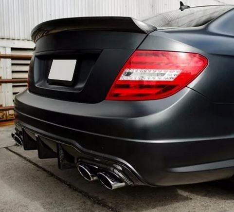 2012-2014 Mercedes C Class Sedan C300 C350 C63 W204 AMG Style Rear Diffuser Gloss Black Back Right