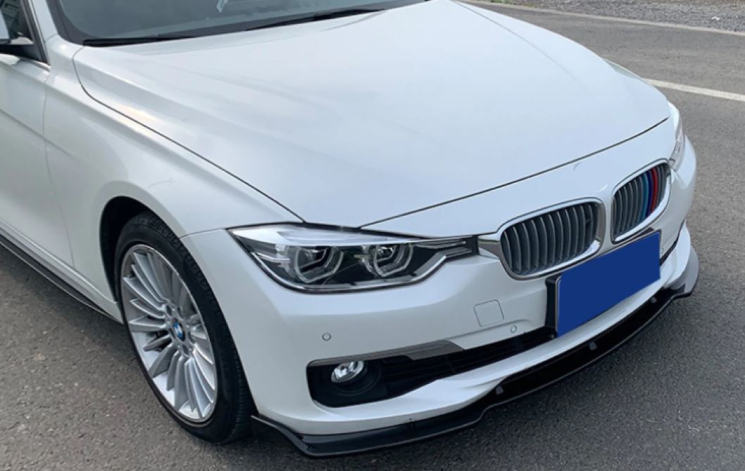 2012-2018 BMW 3 Series F30 (320i/328i/330i/335i) non m sport front bumper lip splitter spoiler Gloss Black Front Left Close Up