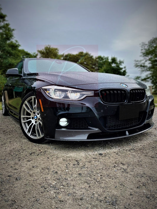 2012-2018 BMW 3 Series F30/F31 (328i/330i/335i/340i) m-sport m performance style front bumper lip splitter spoiler Replica Carbon Fiber Front Left