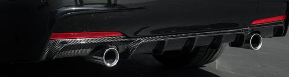 2012-2018 BMW 3 Series F30/F31 (328i/330i/335i/340i) m-sport m performance style rear bumper diffuser dual single exhaust Replica Carbon Fiber Back Left