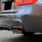 2012-2018 BMW 3 Series F30/F31 (328i/330i/335i/340i) m-sport m performance style rear bumper diffuser quad exhaust Gloss Black Close Up