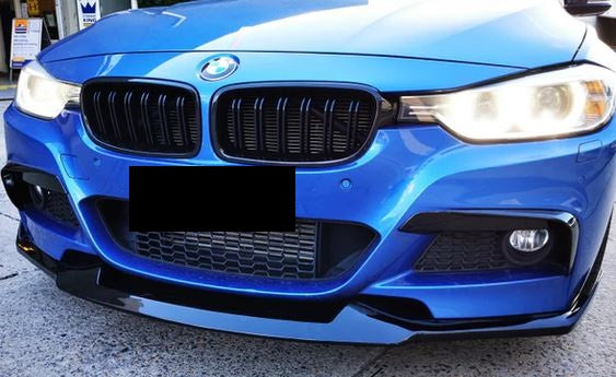 2012-2018 BMW 3 Series F30/F31 (328i/330i/335i/340i) m sport mad style front bumper lip splitter spoiler with canards Gloss Black Front Right