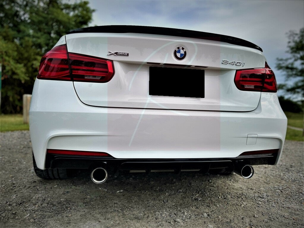 2012-2018 BMW-3/m series f30/f80 (320i/328i/330i335i/340i/m3) m performance style rear trunk spoiler lip gloss black center