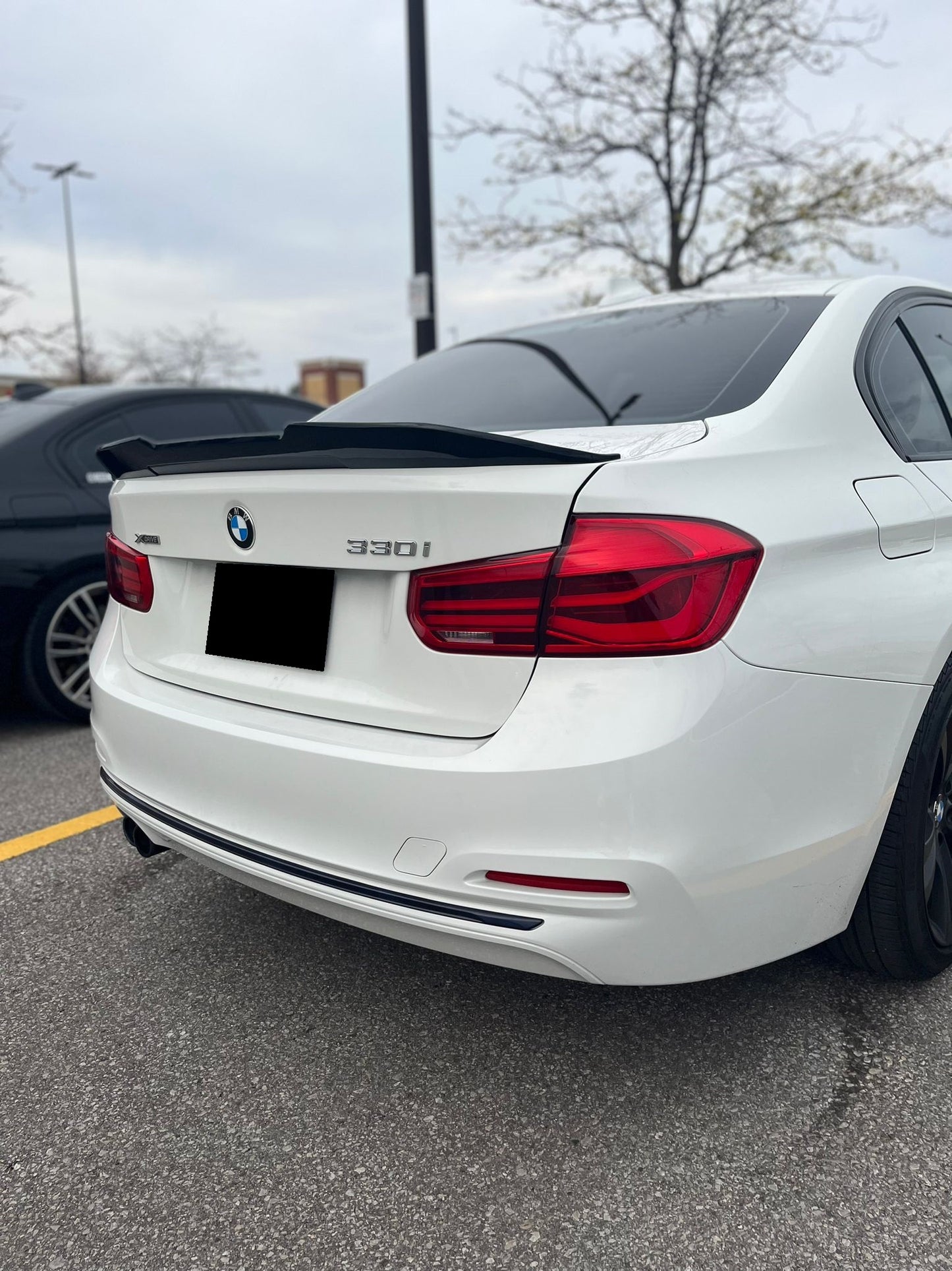 2012-2018 BMW 3/m series f30/f80 (320i/328i/330i/335i/340i/m3) psm style rear trunk spoiler lip gloss black right far