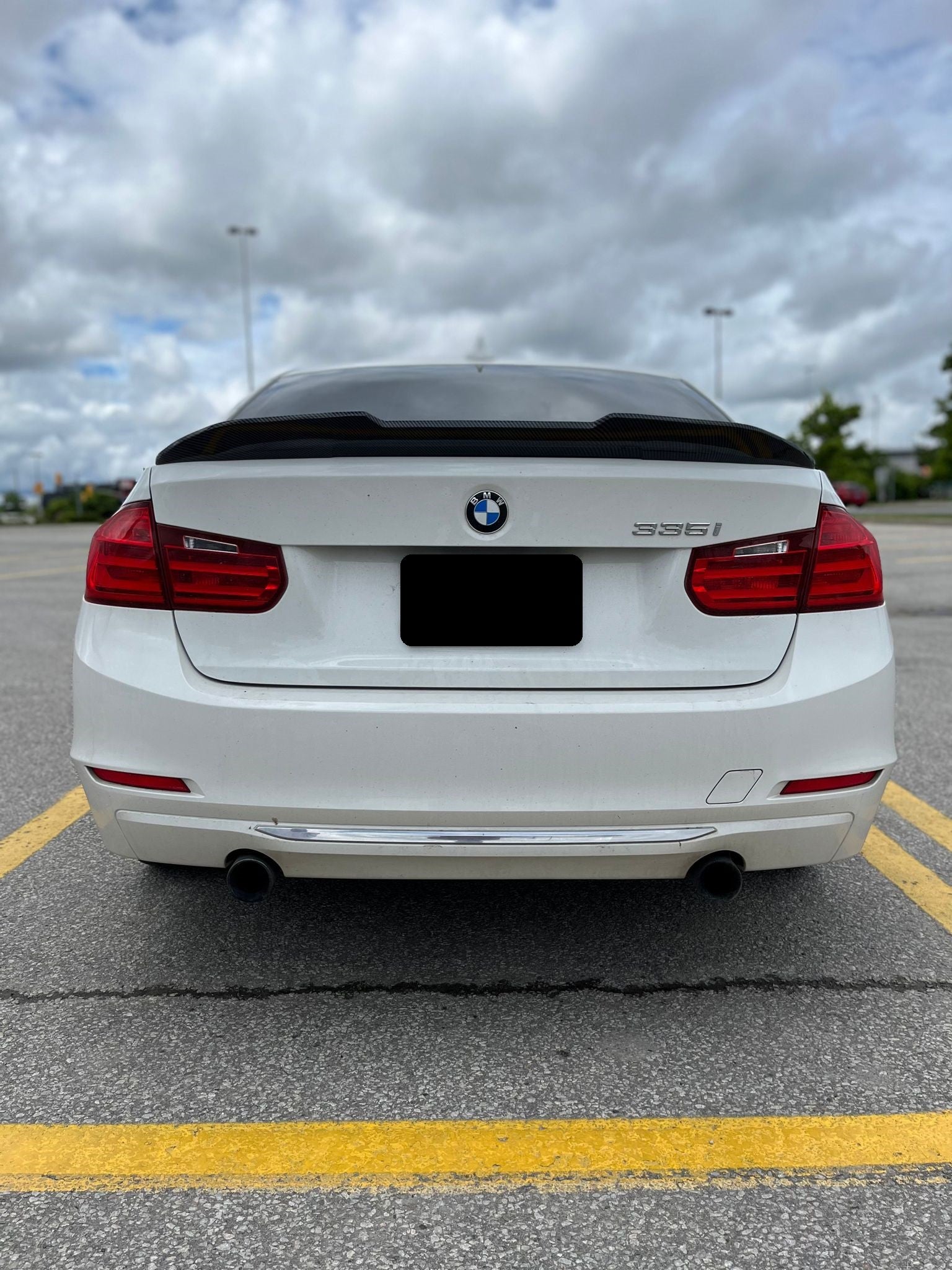 2012-2018 BMW 3/m series f30/f80 (320i/328i/330i/335i/340i/m3) psm style rear trunk spoiler lip replica carbon fiber center