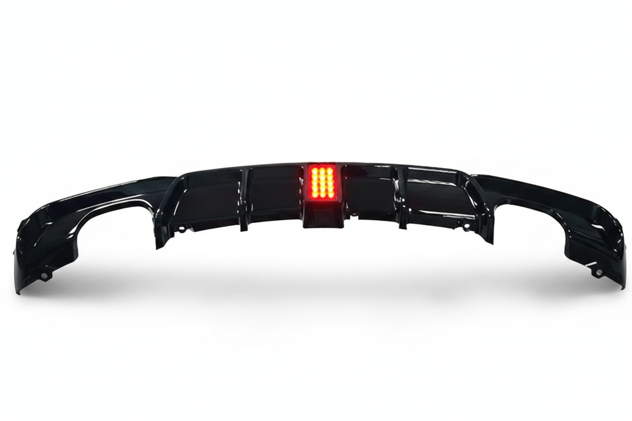 2012-2018 bmw 3 series f30/f31 328i/330i/335i/340i m sport m performance led light style rear bumper diffuser replica carbon fiber gloss black quad exhaust
