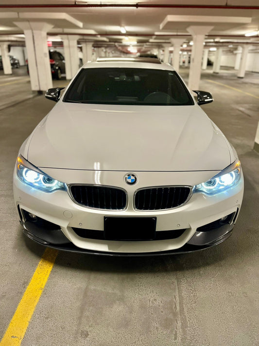 2014-2020 BMW 4 Series F32/F33/F36 (430i/435i/440i) gran coupe m sport m performance style front bumper lip splitter spoiler v2 replica carbon fiber Front Center