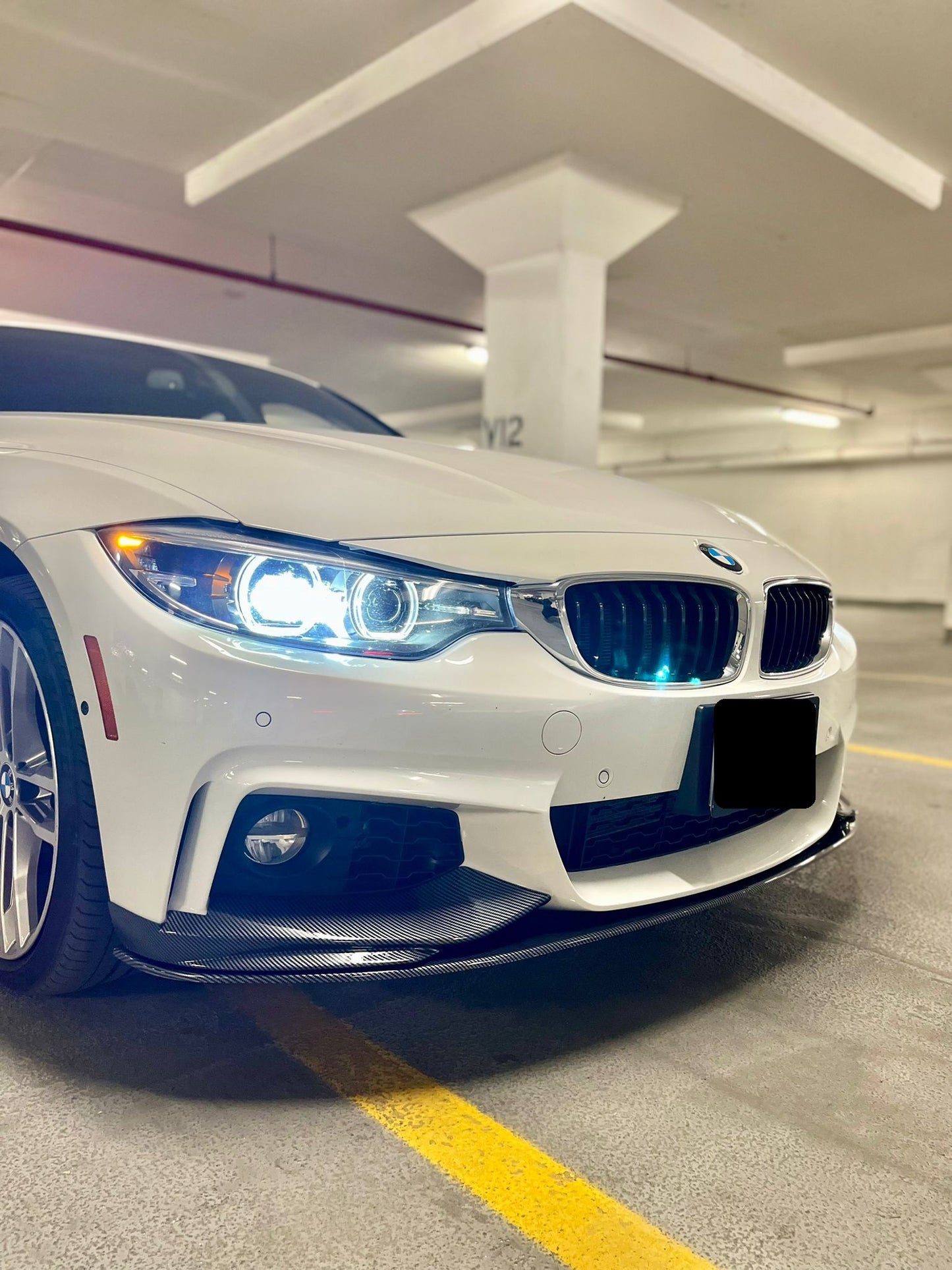 2014-2020 BMW 4 Series F32/F33/F36 M Performance Style Front Lip Splitter V2 Replica Carbon Fiber Front Left