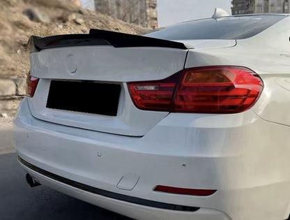 2014-2020 BMW 4 series f32 (428i/430i/435i/440i) m4 style rear trunk spoiler lip wing gloss black back right