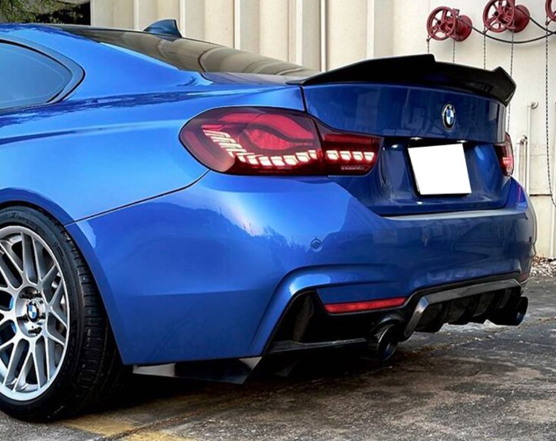 2014-2020 BMW 4 series f32 (428i/430i/435i/440i) psm style rear trunk spoiler lip wing gloss black left far