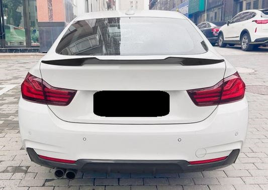 2014-2020 BMW 4 series f36 gran coupe (428i/430i/435i/440i) m4 style rear trunk spoiler lip wing gloss black center