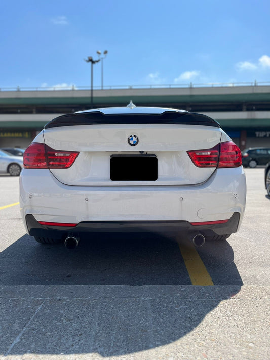 2014-2020 BMW 4 series f36 gran coupe 428i/430i/435i/440i psm style rear trunk spoiler lip wing Gloss Black Back Center