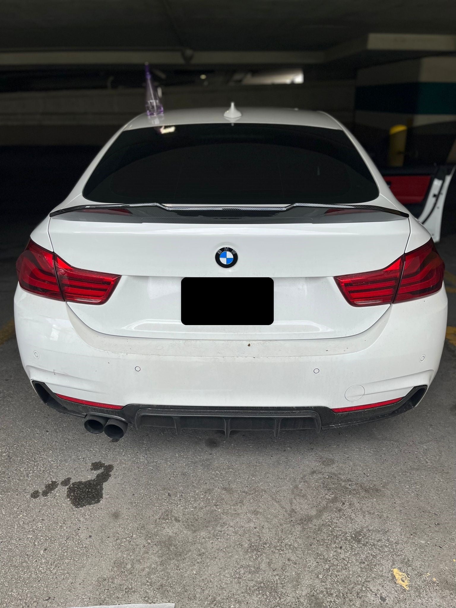 2014-2020 BMW 4 series f36 gran coupe 428i/430i/435i/440i psm style rear trunk spoiler Replica Carbon Fiber Back Center