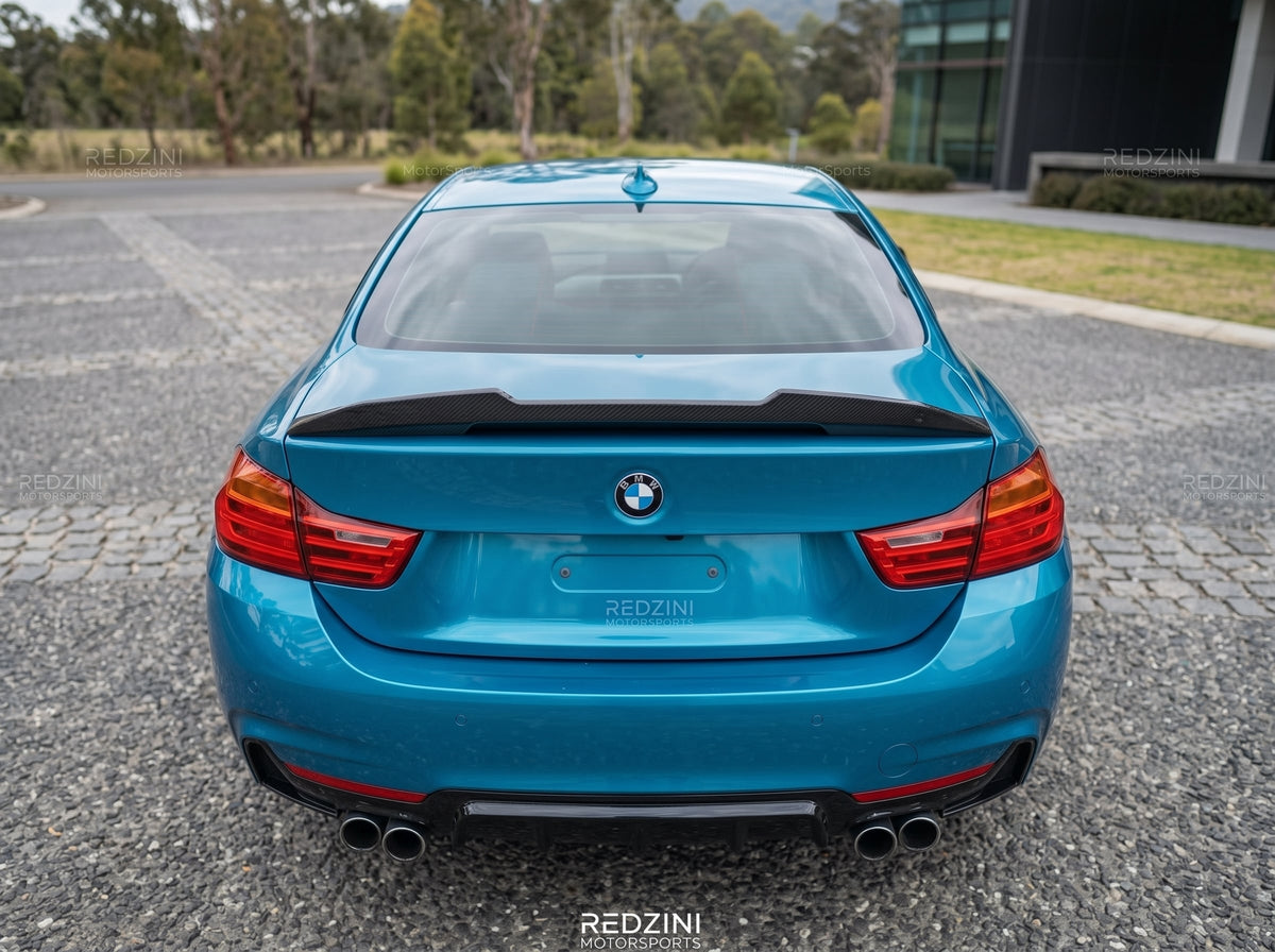 2014-2020 BMW 4 Series F32/F33/F36 (430i/435i/440i) Gran Coupe M Performance Style Rear Bumper Diffuser M-Sport Single Dual Exhaust Gloss Black