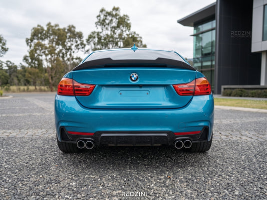 2014-2020 BMW 4 Series F32/F33/F36 (430i/435i/440i) Gran Coupe M Performance Style Rear Bumper Diffuser M-Sport Single Dual Exhaust Gloss Black