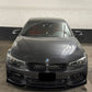 2014-2020 bmw 4 series f32/f33/f36 (430i/435i/440i) m sport mad style front bumper lip splitter spoiler gloss black with canards center