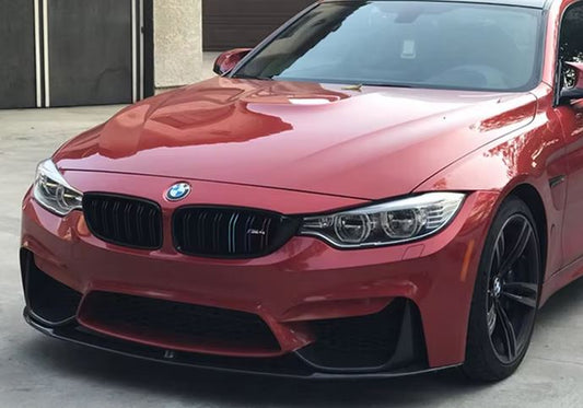 2014-2020 bmw 4 series f32/f33/f36 (430i/435i/440i) m4 replica bumper conversion m performance style front bumper lip splitter spoiler gloss black front right