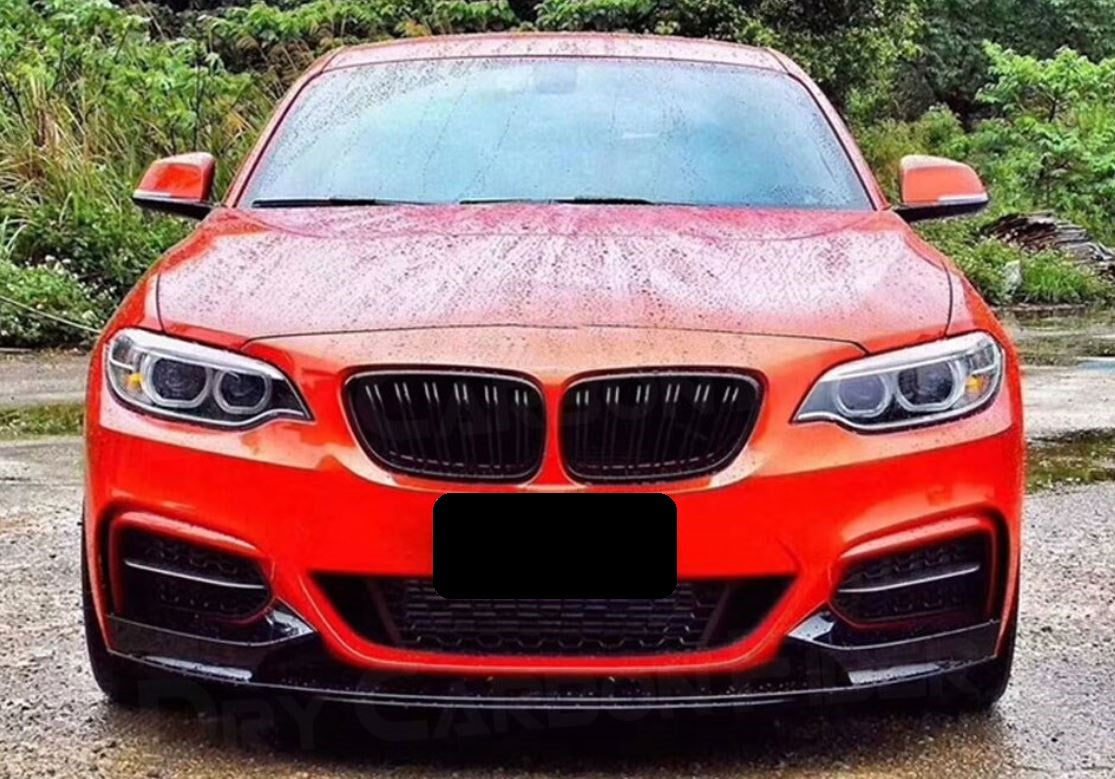 2014-2021 bmw 2 series f22/23 (228i/230i/m235i/m240i) m sport m performance style front bumper lip splitter spoiler Gloss Black Front Center