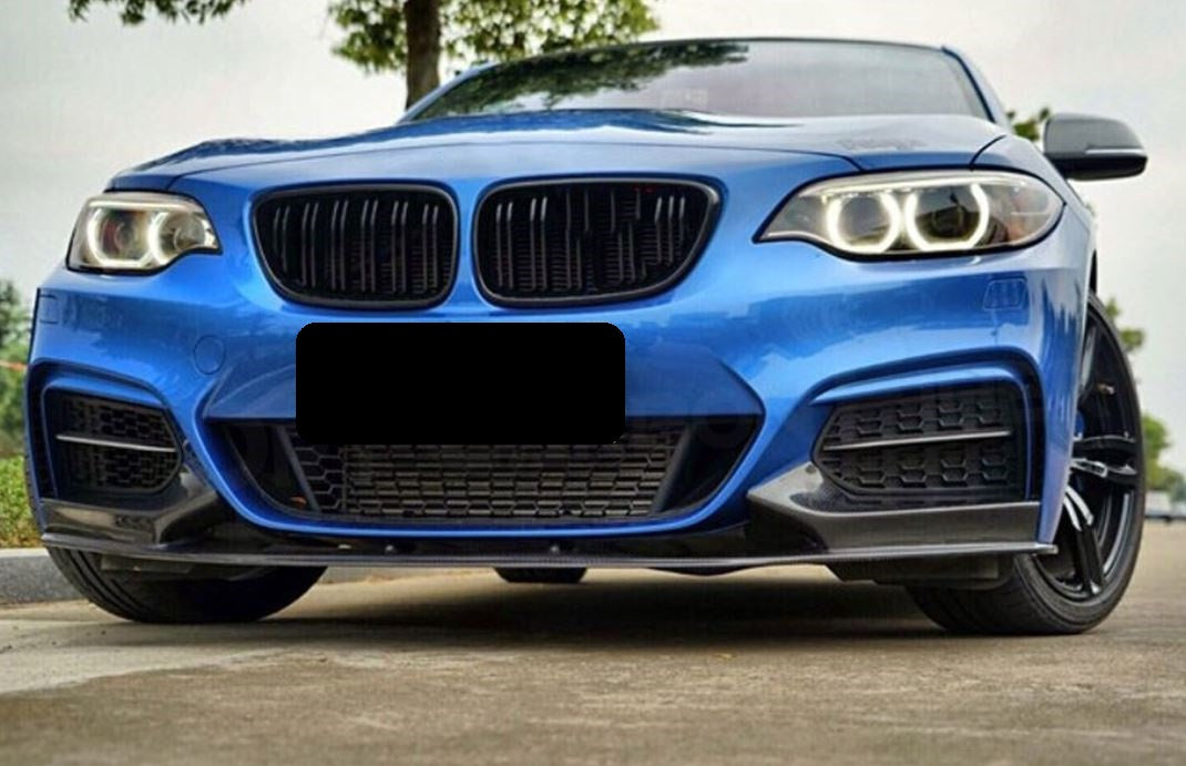 2014-2021 bmw 2 series f22/23 (228i/230i/m235i/m240i) m sport m performance style front bumper lip splitter spoiler Replica Carbon Fiber Front Center Right