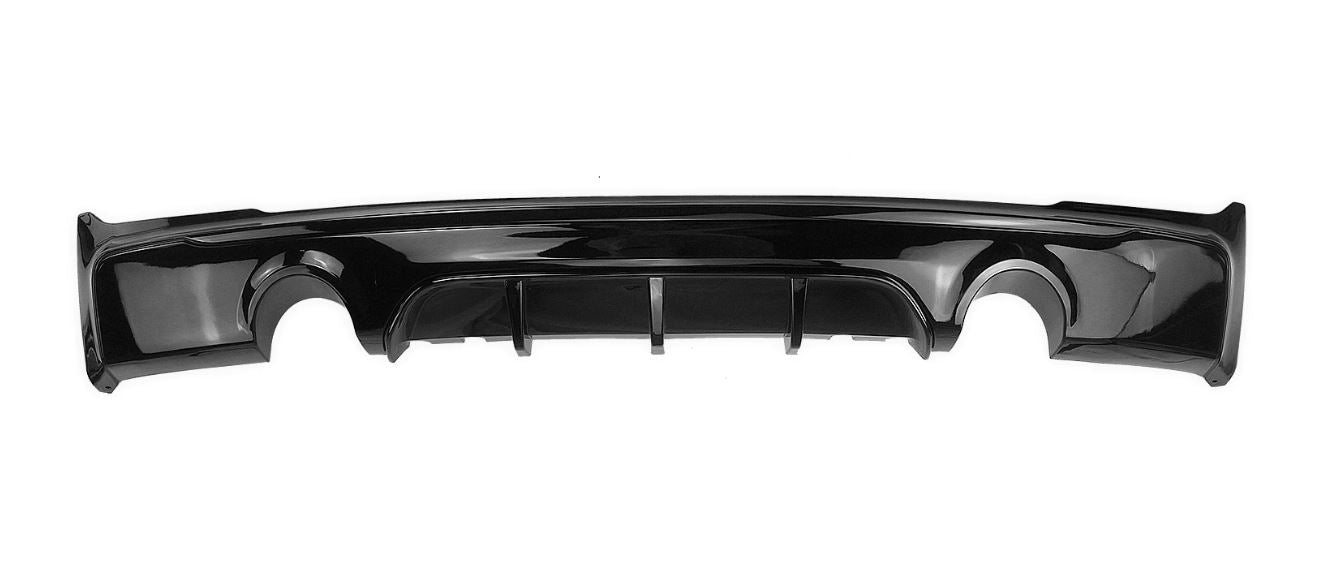 2014-2021 bmw 2 series f22/f23 (228i/230i/m235i/m240i) m sport m performance style rear bumper diffuser dual single exhaust Gloss Black Back Center Close Up