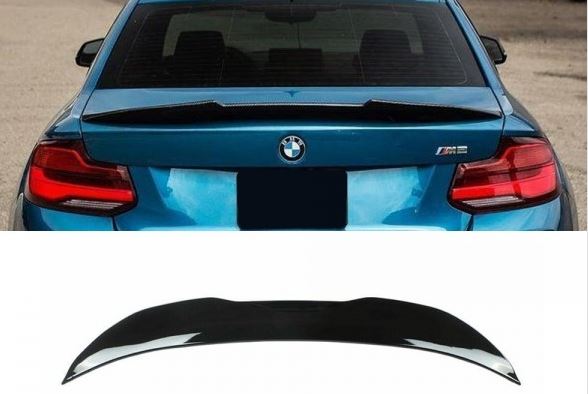 2014-2021 bmw 2 series f22/f87 (228i/230i/m235i/m240i/m2) psm style rear trunk spoiler lip wing Gloss Black Back Center