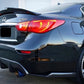 2014-2023 infiniti q50 sedan psm style rear trunk spoiler lip wing replica carbon fiber gloss black back right side