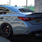 2014-2023 infiniti q50 sedan psm style rear trunk spoiler lip wing replica carbon fiber gloss black back left side