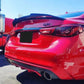 2014-2023 infiniti q50 sedan psm style rear trunk spoiler lip wing replica carbon fiber gloss black back right