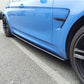 2015 2019 BMW M Series M3 M4 F80 F82 M Performance Side Skirts Gloss Black Left Close Up