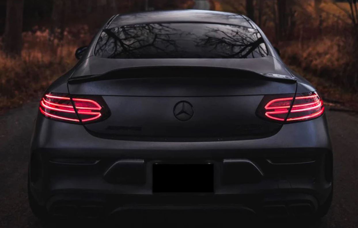 2015-2021 Mercedes Benz C Class Coupe C205 PSM Style Spoiler Gloss Black Back Center