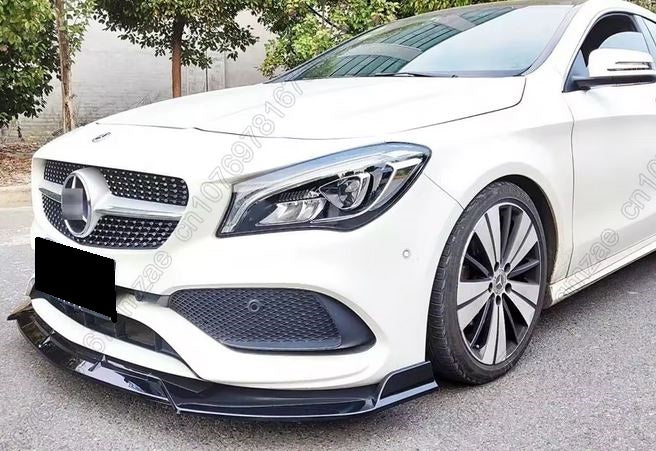 2016-2019 Mercedes Benz CLA Class W117 Brabus Style Front Lip Gloss Black Front Right Far