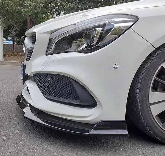 2016-2019 Mercedes Benz CLA Class W117 Brabus Style Front Lip Gloss Black Front Right Side