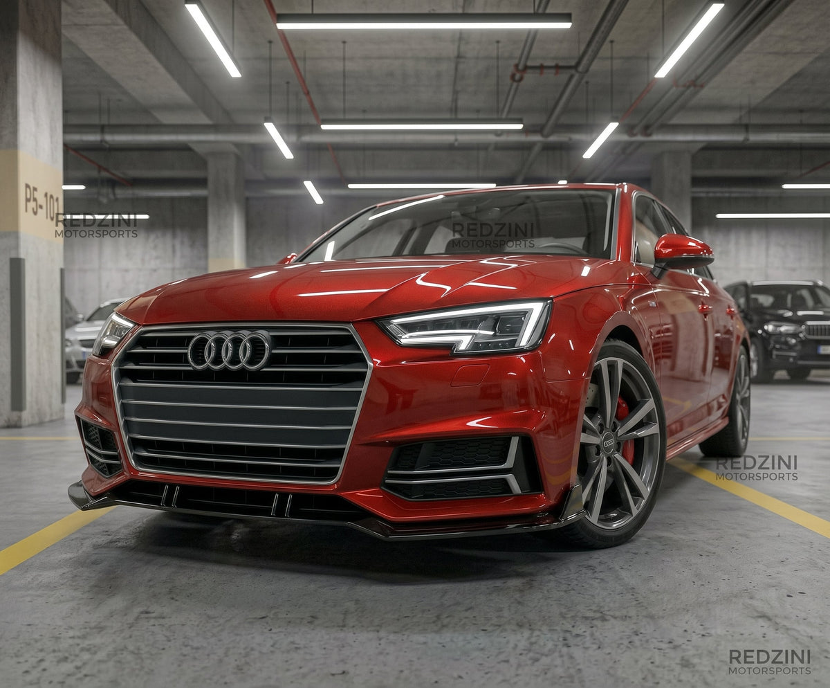 2017-2019 Audi A4/S4 B9 Front Lip Gloss Black Front Right