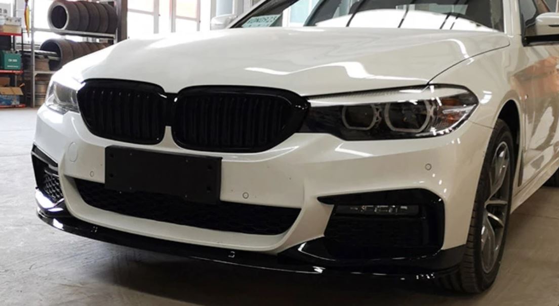 2017-2020 bmw 5 series g30 (530i/540i/m550i) pre-lci m sport m performance style front bumper lip splitter spolier gloss black front right