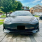 2017-2023 Tesla Model 3 V Style Front Lip Gloss Black Front Center Close Up