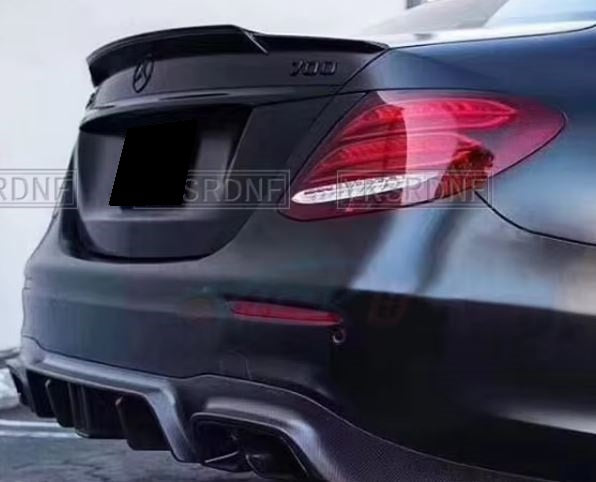 2017-2024 Mercedes Benz E Class Sedan W213 Brabus Style Spoiler Gloss Black Back Right