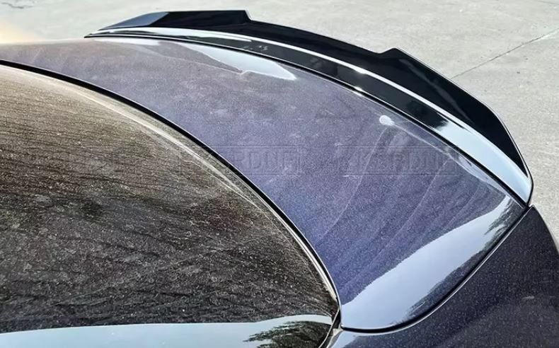 2017-2024 Mercedes Benz E Class Sedan W213 PSM Style Spoiler Gloss Black Back Left Close Up