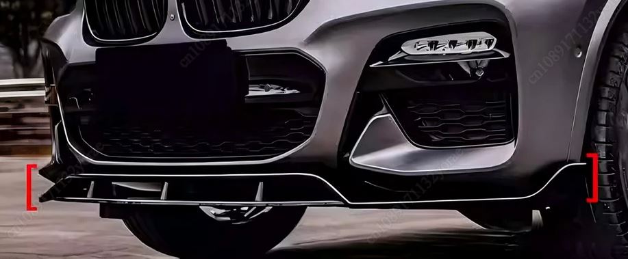 2018-2021 bmw x series g01/g02 X3/X4 (xdrive30i/m40i) m sport warrior style front bumper lip splitter spoiler gloss black Front Right Close