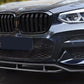 2018-2021 bmw x series g01/g02 X3/X4 (xdrive30i/m40i) m sport warrior style front bumper lip splitter spoiler gloss black Front Right Close Up