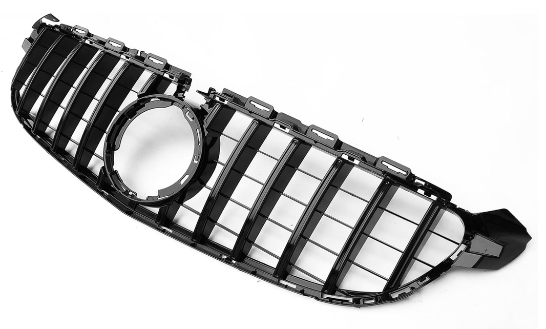 2019-2021 mercedes benz c class sedan w205 c63/c63s facelift gt style front bumper grille gloss black with camera