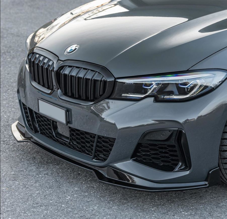 2019-2022 BMW 3 Series G20 M Performance Style Front Bumper Lip Splitter Pre-LCI 330i M340i Gloss Black Front Left