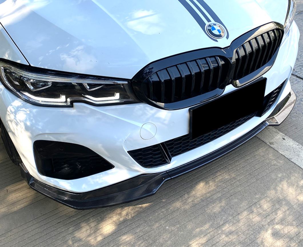 2019-2022 BMW 3 Series G20 M Performance Style Front Bumper Lip Splitter Pre-LCI 330i M340i Replica Carbon Fiber Front Left