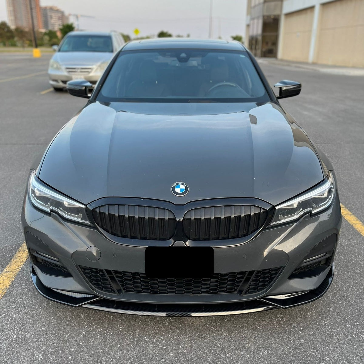 2019-2022 BMW 3 Series G20 MX Style Front Bumper Lip Splitter Replica Carbon Fiber Gloss Black Pre-LCI 330i M340i Front Center High