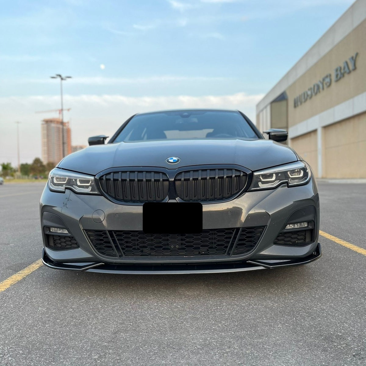 2019-2022 BMW 3 Series G20 MX Style Front Bumper Lip Splitter Replica Carbon Fiber Gloss Black Pre-LCI 330i M340i Front Center Low